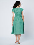 Cotton Pleated Solid Dress