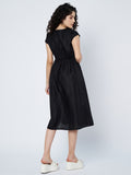 Cotton Pleated Solid Dress