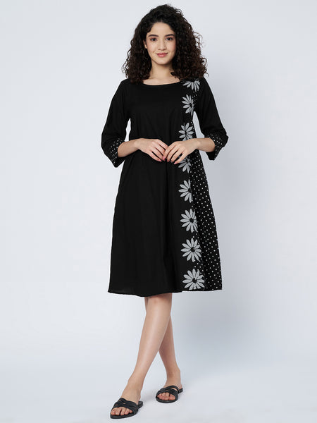 Cotton Block Printed Dress