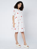 Cotton Block Printed Ruffle Dress