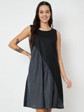 Cotton Solid Half And Half Dress