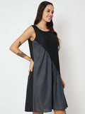 Cotton Solid Half And Half Dress