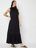 Cotton Slub Tiered Maxi Dress