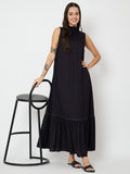 Cotton Slub Tiered Maxi Dress