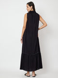 Cotton Slub Tiered Maxi Dress