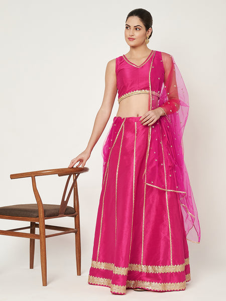 Dupion Kalidaar Embellished Lehenga Set