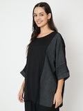 Cotton Slub Block Printed Oversized Tunic