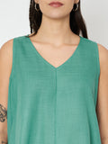 Cotton Solid V-Neck Tunic