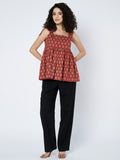 Cotton Printed Tie-up Peplum Top