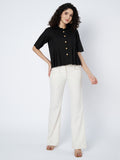 Cotton Solid Pleated Shirt