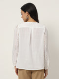 Cotton Embroidered Front Open Shirt