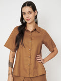 Cotton Loose Fit Solid Shirt