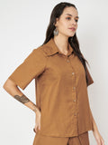 Cotton Loose Fit Solid Shirt