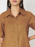 Cotton Loose Fit Solid Shirt