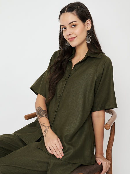 Cotton Loose Fit Solid Shirt