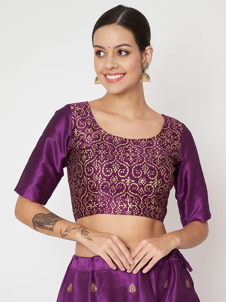 Dupion Hand Block Printed Crop Top