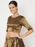 Brocade Back Hook Crop Top