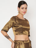 Brocade Back Hook Crop Top