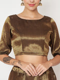 Brocade Back Hook Crop Top