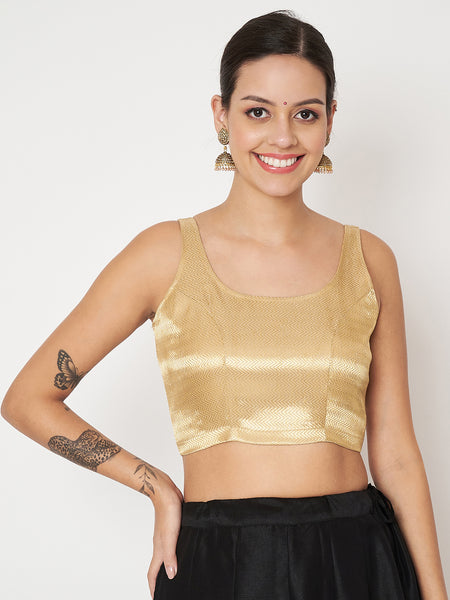 Gold Brocade Crop Top