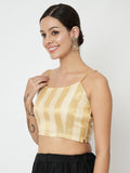 Gold Brocade Spaghetti Crop Top