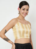 Gold Brocade Spaghetti Crop Top