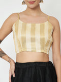 Gold Brocade Spaghetti Crop Top