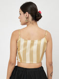 Gold Brocade Spaghetti Crop Top