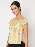 Gold Silver Brocade Top