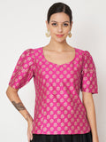 Silk Blend Block Printed Top