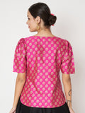 Silk Blend Block Printed Top