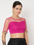 Net Embellished Crop Top