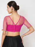 Net Embellished Crop Top