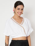 Georgette Embellished Crop Top