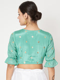 Chinon Sequin Embroidered Crop Top