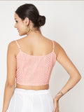 Georgette Gota Embroidered Spaghetti Top