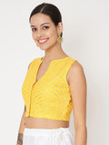 Georgette Gota Embroidered Crop Top