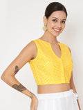 Georgette Gota Embroidered Crop Top