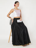 Metallic Pleated Panelled Crop Top