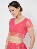 Chanderi Zari Woven Crop Top