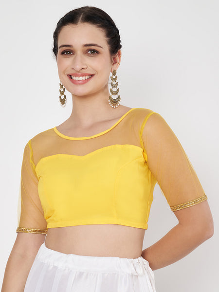 Net Embellished Crop Top