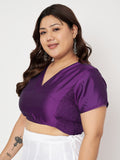 Plus Size Silk Blend Stretchable Crop Top