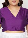 Plus Size Silk Blend Stretchable Crop Top