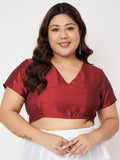 Plus Size Silk Blend Stretchable Crop Top