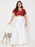 Plus Size Silk Blend Stretchable Crop Top