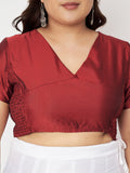 Plus Size Silk Blend Stretchable Crop Top