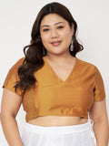 Plus Size Silk Blend Stretchable Crop Top