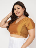 Plus Size Silk Blend Stretchable Crop Top