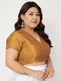 Plus Size Silk Blend Stretchable Crop Top