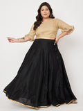 Plus Size Silk Tissue Sheer Sleeves Crop Top